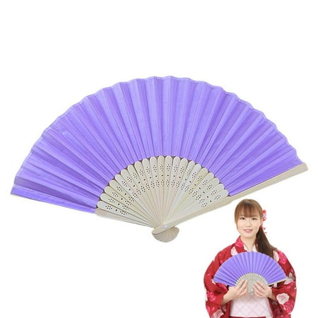 

Laideyi Silk Folding Hand Fans Pure White Bamboo Pai Fan Blank Calligraphy Painting White Fan White Folding Fans Handheld Fans for Wedding Party Decoration grand