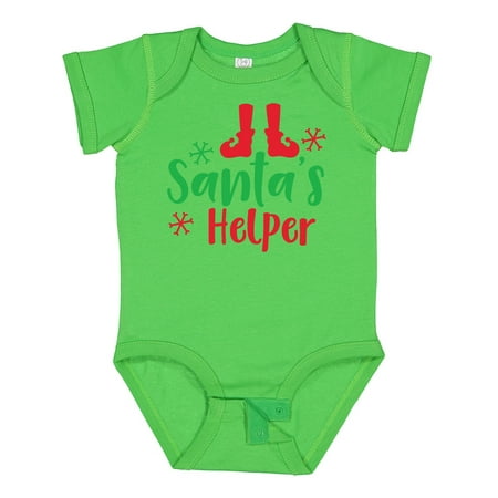 

Inktastic Santa s Helper Elf Shoes Snowflakes Christmas Gift Baby Boy or Baby Girl Bodysuit