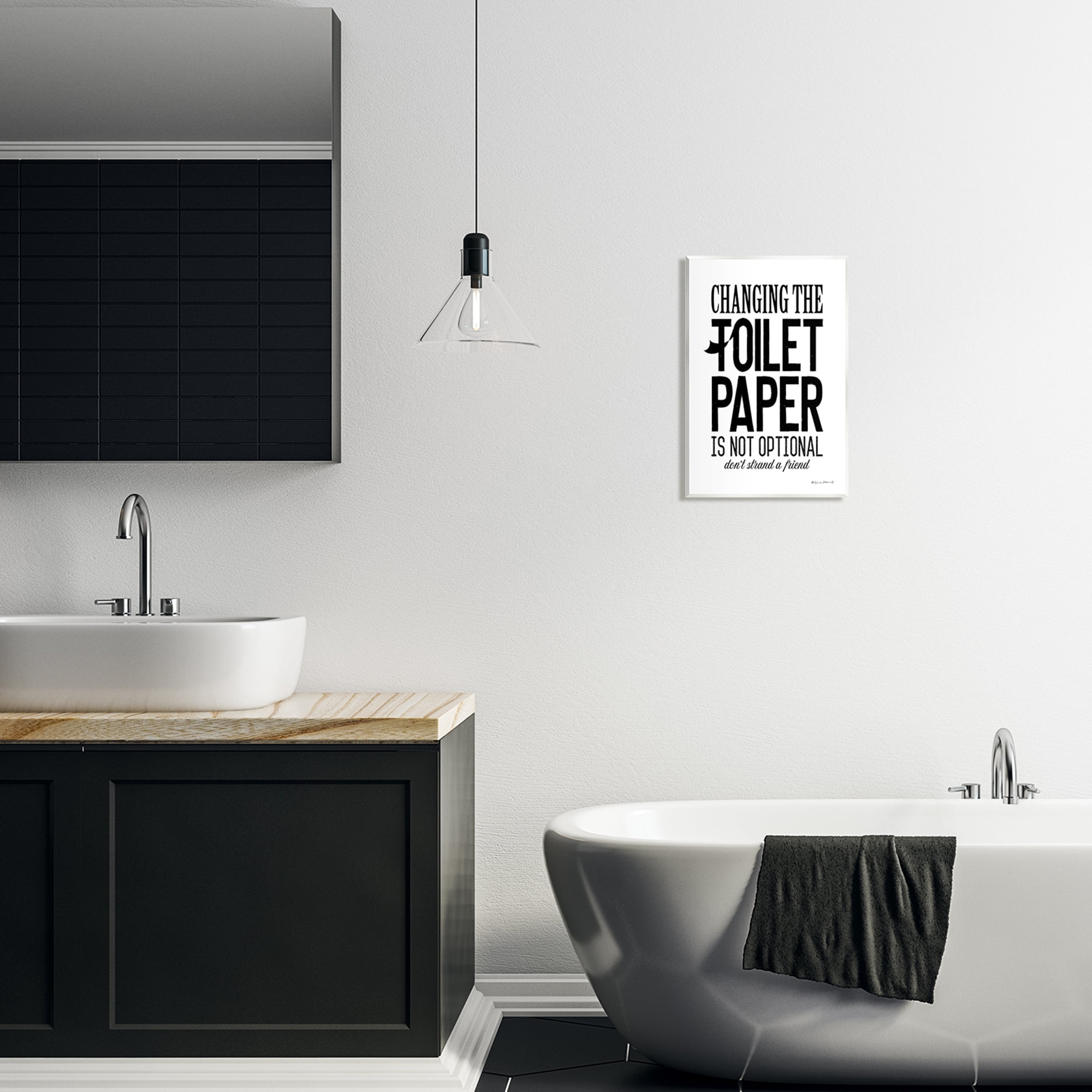 Stupell Changing Toilet Paper Not Optional Phrase Inspirational Painting Wall Plaque Unframed Art Print Wall Art