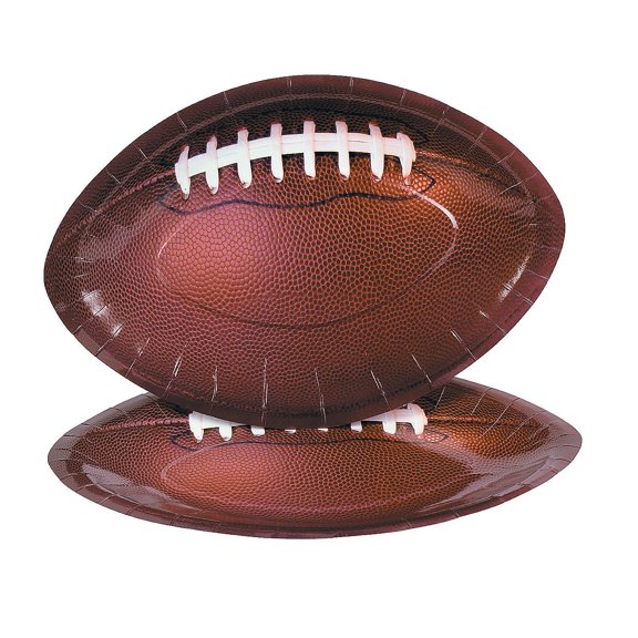 Football Shaped Dinner Plates (8Pc) - Party Supplies - 8 Pieces