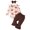 Brown, variant on KIMI BEAR Newborn Baby Girl Thanksginving Day Outfit Set 3-6 Months Clothes Ruffle Long Sleeves Turkey Romper Top Flared Pants with Headband 3pcs Clothing Brown