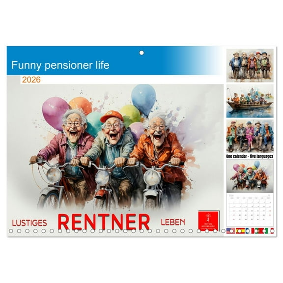 Funny pensioner life (Monthly Wall Calendar 2026 11.7 x 16.5 (open)), CALVENDO 14 Month Calendar