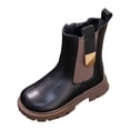 thumbnail image 4 of Huowey Children Shoes Heel Ankle Boots Comfortable Soft Sole Casual Anti-Slip Boots Lace Up Classic Footwear,Black,3-4T, 4 of 8