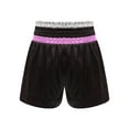 thumbnail image 2 of zdhoor Kids Boys Boxing Trunks Metallic Color Block Side Split Satin Shorts for Boxer Fighting Training Pink&Silver 6, 2 of 4
