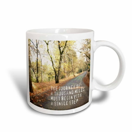 

3dRose Journey of a Thousand Miles Road Inspirations - Ceramic Mug 11-ounce