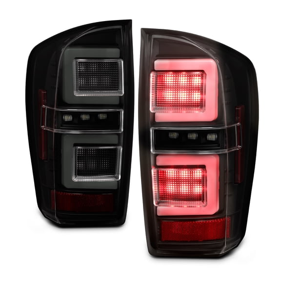 AKKON - Fits 2016-2022 Toyota Tacoma LED Tube Black Smoked Houing Tail Light Brake Lamp - Pair