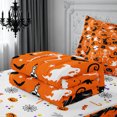 thumbnail image 5 of Erosebridal Halloween Ghost Zipper Twin Comforter Sets with Fitted Sheet and 2 Pillowcases,Gothic Skeleton Zipper Bedding Set,Orange,Reversible, 5 of 7