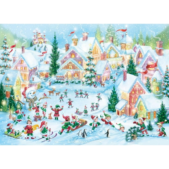 Elf Village Christmas Cards - Box of 15 Cards