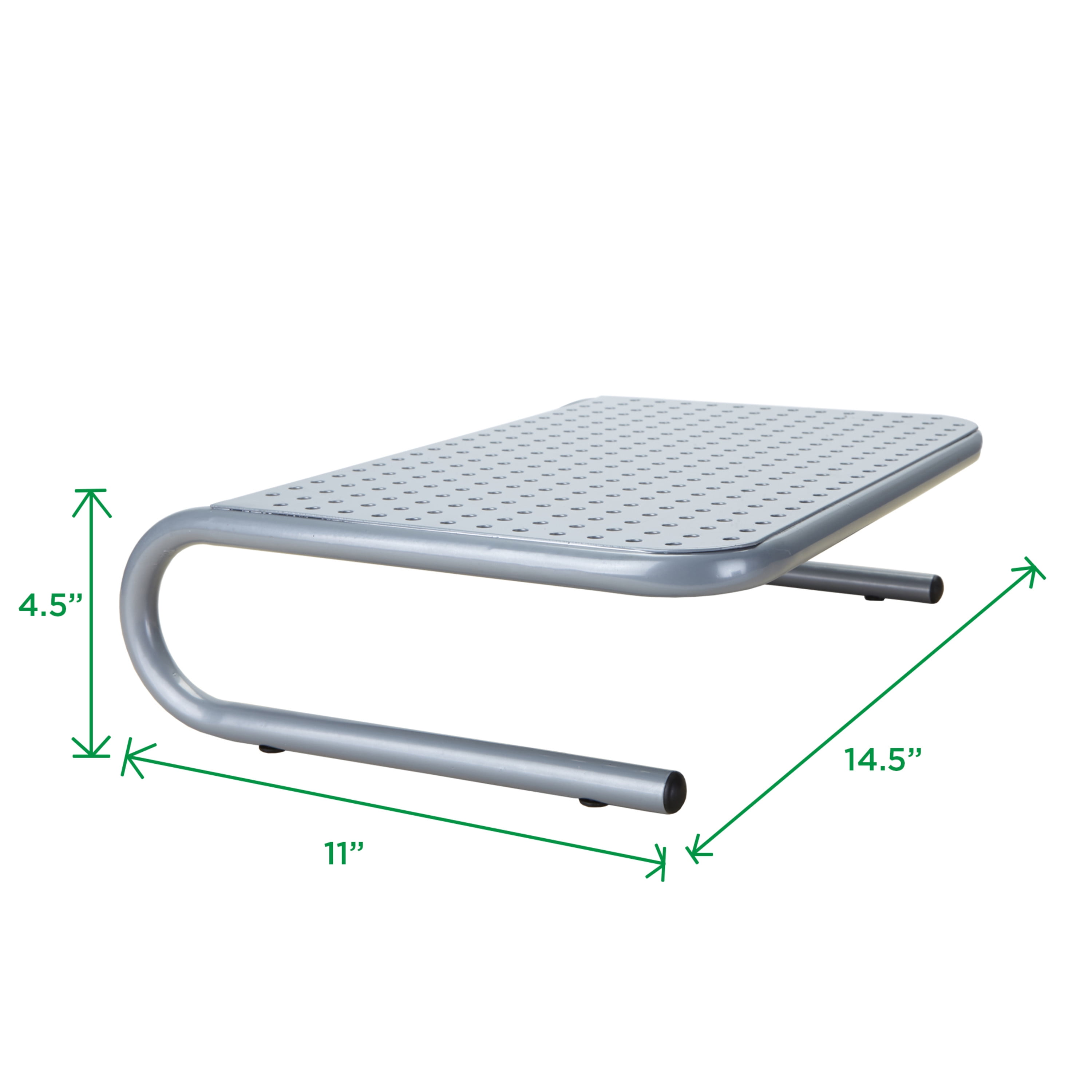 Mind Reader Vented 11 x 14.5 x 4.5 Metal Monitor Stand, Silver