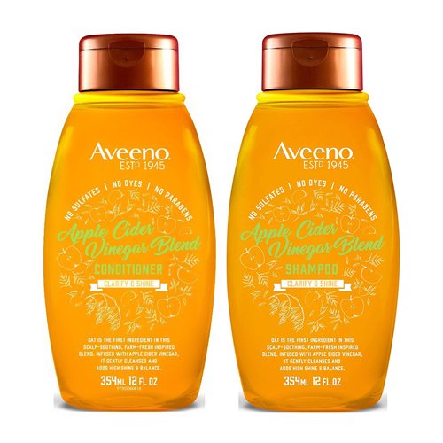Aveeno Apple Cider Vinegar Blend Hair Shampoo and Conditioner, Set of 2