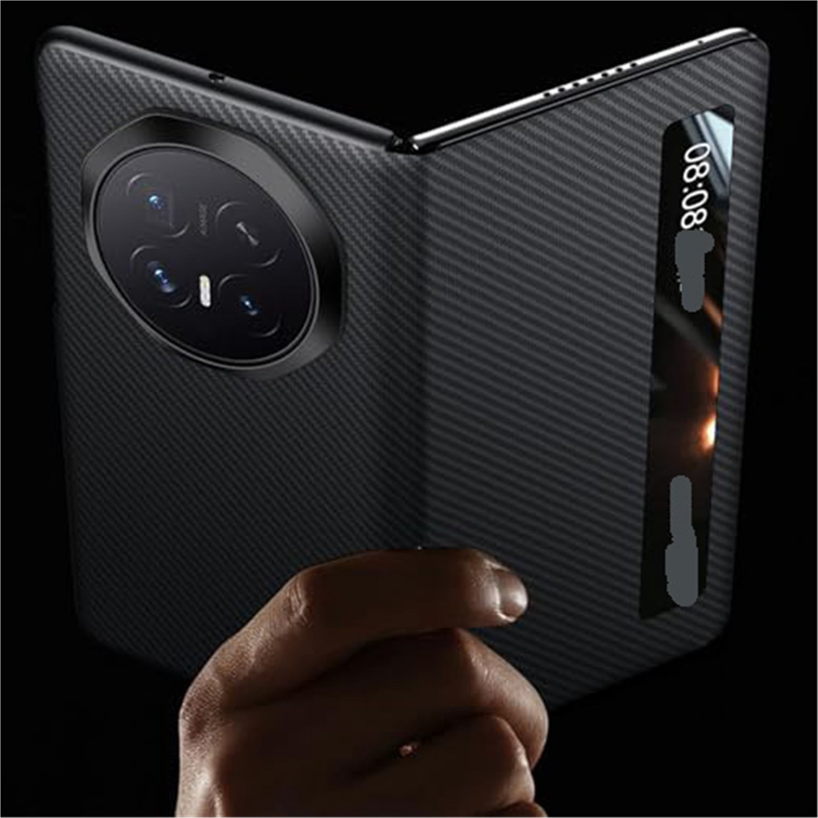 Case For Huawei Honor Magic V6, Genuine Leather Cover With Smart View Window Folio Anti-Fingerprint Camera Protective Shell