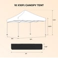 thumbnail image 6 of 10 x 10 Ft Outdoor Canopy Tent, Patio Portable Canopy Instant Canopies Gazebo with Carrying Bag and 4 PCS Sandbags for Beach Wedding Picnics Camping, Blue, 6 of 8