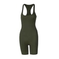 thumbnail image 3 of Women Bodycon Sexy Halter Neck Romper, Solid Color U-Neck Sleeveless Bodysuit Playsuit,One-Piece Sport Jumpsuit, 3 of 6