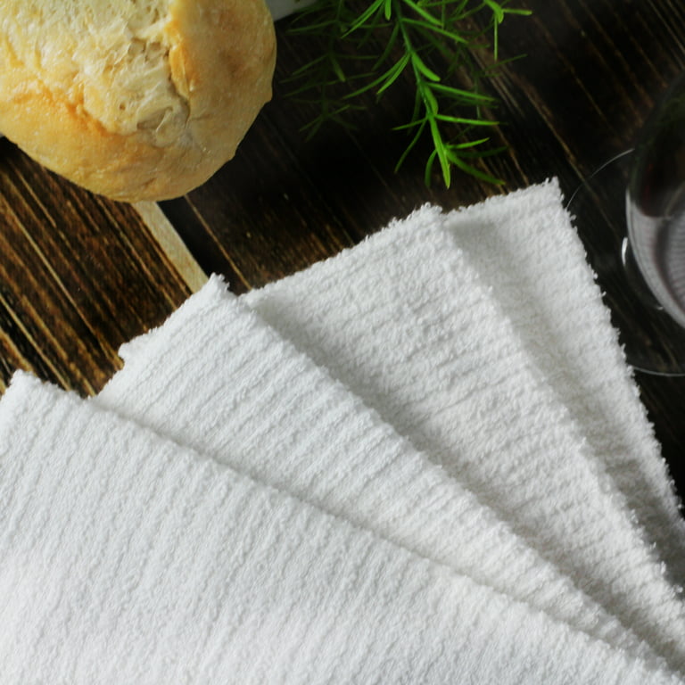 Mainstays 6-Piece Bar Mop Kitchen Towel Set, Solid White
