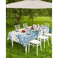 thumbnail image 4 of Outdoor Tablecloth with Umbrella Hole & Zipper, Blue Nautical Coastal Rectangle Tablecloth 60x84 Inch, Summer Beach Coral Seaside Patio Table Cover Waterproof Table Cloth for Picnic/Party, 4 of 6