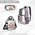 thumbnail image 4 of Kuiaobaty Hummingbird Print Backpack and Lunch Bag Set for Girls Flower Print Clear Backpack and Pencil Case with Zipper Lightweight Bookbag with Lunch Box for School, 4 of 5