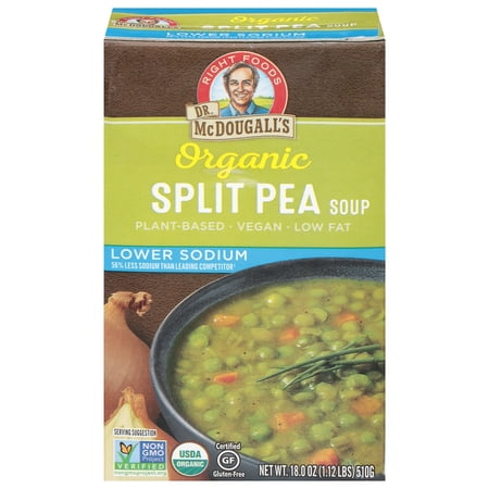 Dr. McDougall's Low Sodium Split Pea Soup 17.6 oz (Pack of 6)