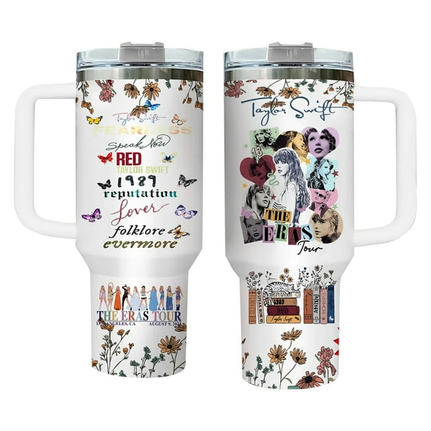 Stanley Quencher H2.0 Taza de coche con aislamiento al vacío y asa de acero inoxidable 304 Taza con pajita Taza de hielo para agua, té helado o café 40oz