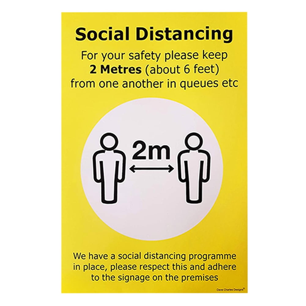 Social Distancing Stickers Keep Your Distance 2M Shop Floor Wall Warning Signs 
