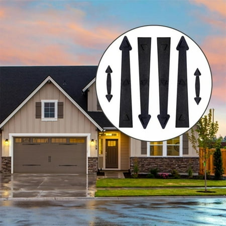 

Garage Door Magnetic Decorative Hardware Couch House 6 Pieces Carriage Accents Faux Hinges Curb Appeal Decor Kit Black