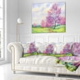 thumbnail image 3 of Designart Purple Spring Landscape - Floral Throw Pillow - 16x16, 3 of 5