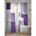thumbnail image 5 of Purple White Sheer Curtains 108 Inch Long 2 Panels, Graffiti Art Abstract Mottled Oil Paint Texture Light Filtering Rod Pocket Semi Sheer Curtains, Sheer Voile Drapes for Living Room, 52"x108", 5 of 5