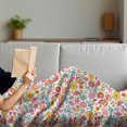thumbnail image 3 of Floral Soft Flannel Fleece Throw Blanket, Flowers Butterflies Petals Beetles Ladybugs Flourishing Theme Garden Doodle, Cozy Plush for Indoor and Outdoor Use, 70" x 90", Multicolor, by Ambesonne, 3 of 5