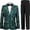 Green, variant on Boys Suit Tuxedo Wedding Prom Suit Boys Jacquard Suit 3 Piece Shirt Blazer Jacket Pants Set 6-14