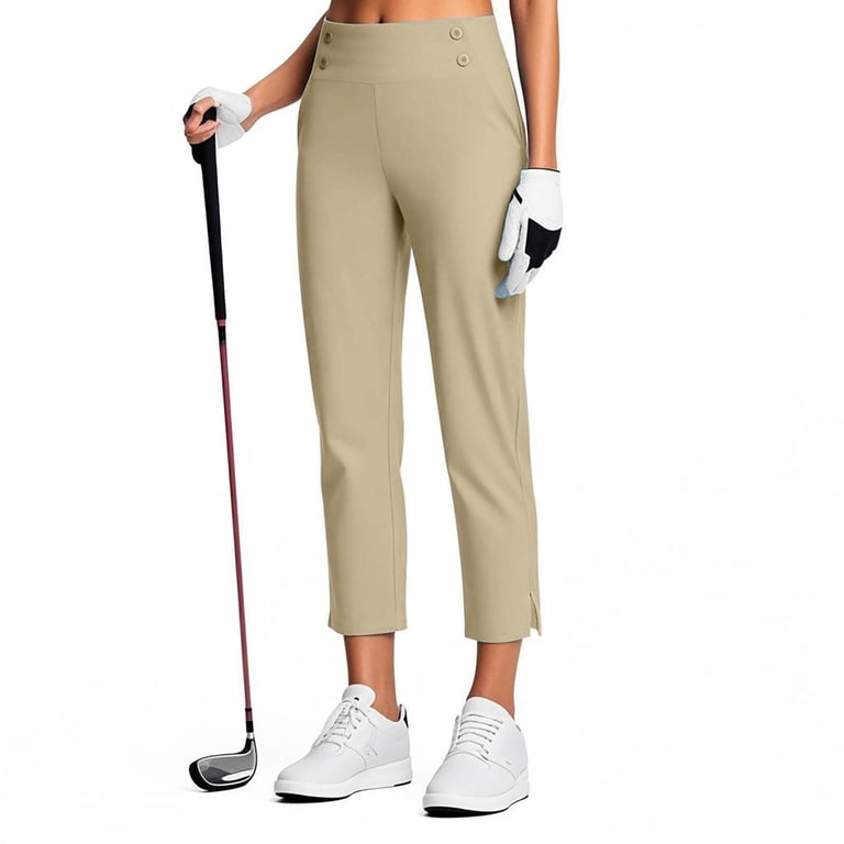 Women's 7/8 Length Pants with Pockets High Waisted Stretch Ankle