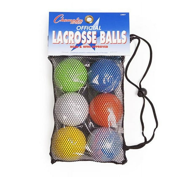 Champion Sports  Lacrosse Ball Set, Multicolor - Pack of 6