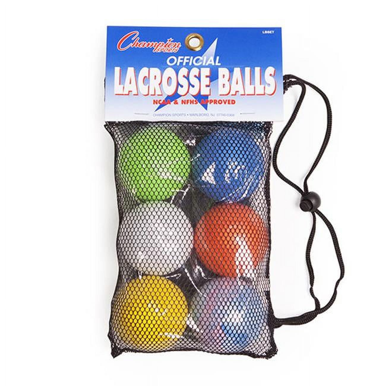 Champion Sports Lacrosse Ball Set, Multicolor - Pack of 6