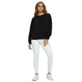 thumbnail image 3 of YELETE Women’s Oshun Cutout French Terry Long Sleeve Top, Black S, 3 of 4