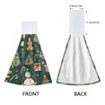 thumbnail image 3 of Yayeee Kitchen Hanging Hand Towels Set of 2 with Loop Bathroom Absorbent Tie Towel, Green Christmas Trees, 3 of 7