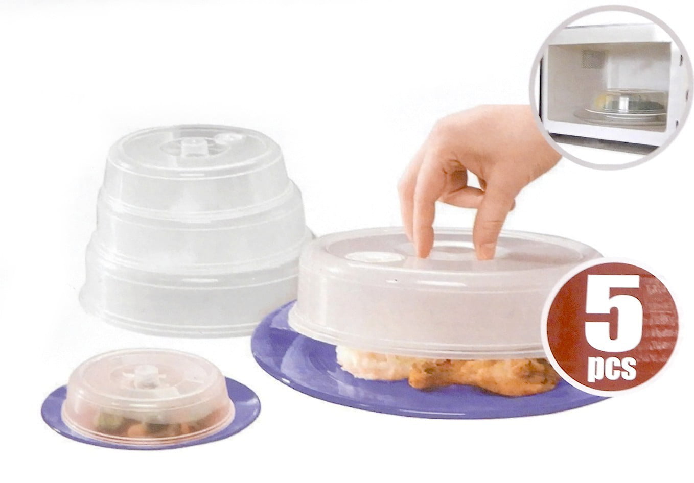 Wholesale 5 Piece Ventilated Microwave Covers Adjustable Steam Vents  Assorted Sizes BPA Free - at 