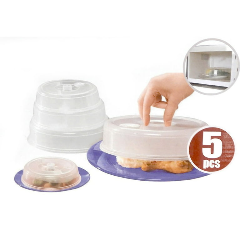 5 Piece Ventilated Microwave Covers Adjustable Steam Vents Assorted Sizes  BPA Free Mixed Sizes For Large & Small Food Plates Bowls by Dependable