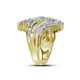 thumbnail image 3 of 10kt Yellow Gold Womens Round Diamond Cluster Ring 2 Cttw, 3 of 4