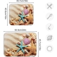 thumbnail image 2 of Summer Starfish Shells Dish Drying Mat Tropical Sandy Beach Dry Pad Bottle Dryer Rack Kitchen Decor absorbent Easy Clean Drainer Mats for Kitchen Counter Sinks 18"x24", 2 of 6