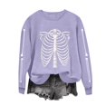 thumbnail image 4 of Meichang Fall Halloween Sweatshirts for Women Skull Graphic Sweatshirt Party Tops Long Sleeve Crewneck Sweatshirts Holiday Cozy Pullover, 4 of 6