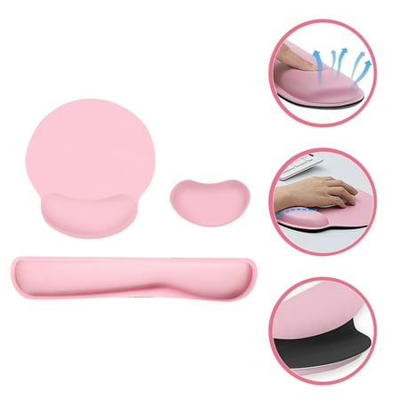 NIYANGLE Pink Mouse Pad and Wrist Rest for Accurate Mouse Positioning 1 Set