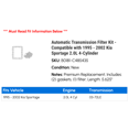 thumbnail image 2 of Automatic Transmission Filter Kit - Compatible with 1995 - 2002 Kia Sportage 2.0L 4-Cylinder 1996 1997 1998 1999 2000 2001, 2 of 2