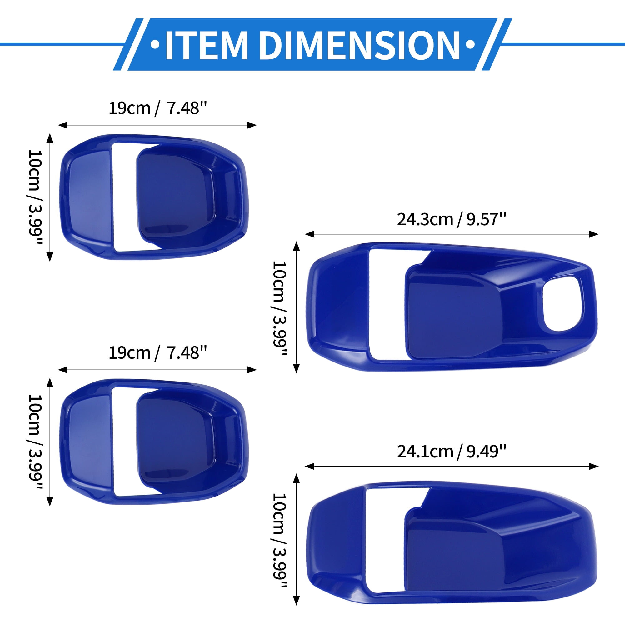 Unique Bargains 4 Pcs Door Bowl Cover Trim Compatible for Jeep Wrangler JL 2018-2022 ABS Blue Exterior Accessories