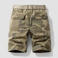 thumbnail image 5 of DDAPJ pyju Mens Cargo Shorts Camouflage Casual Hiking Shorts Cotton Ripstop Tactical Shorts Lightweight Outdoor Work Shorts with Multi Pockets Khaki L, 5 of 6