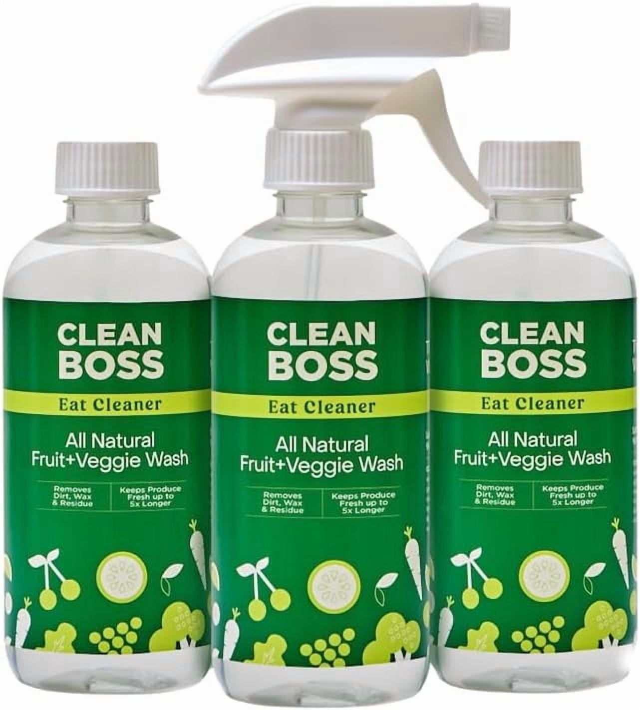 CleanBoss Fruit and Veggie Wash, Triple-Action Spray, 12 oz Pack
