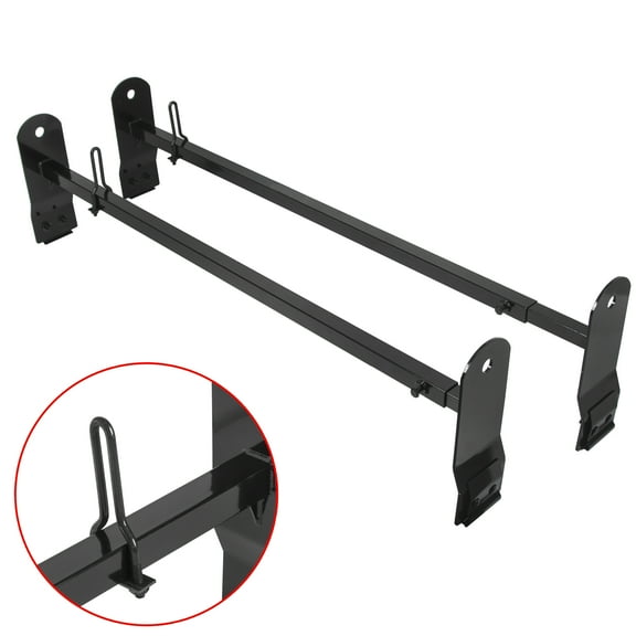 KOJEM Adjustable Roof Ladder Racks 53"-66" Van Ladder Rack for 2003-2017 Chevy Chevrolet Express 2500 for GMC Savana  for 1999-2014 Dodge Ford  E-250/E-350 Van Roof Rack Ladder Carrier