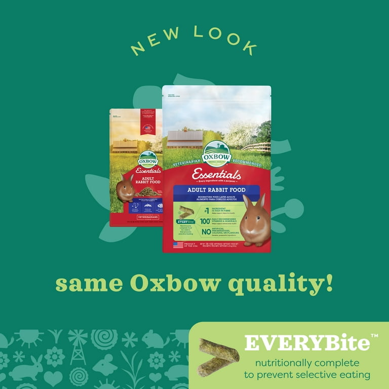 Oxbow Essentials Premium Timothy Pellet Bunny Basics Adult Rabbit Food 10 lbs. Dry Walmart