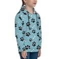 thumbnail image 3 of Kdxio Cute Dog Footprints Pattern Boys Athletic Unisex Boys Girls Hoodie with Pocket Sweatshirts-Small, 3 of 6