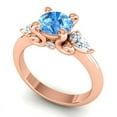thumbnail image 2 of 2.50 Ct Wonderful Round Shape Blue Topaz Natural Diamond Gemstone Anniversary Ring for her Solid 14K Rose Gold Size 6.5 by Diamond-Capitals, 2 of 8