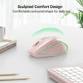 thumbnail image 4 of TECKNET Wireless Mouse, 2.4G USB Computer Mouse with 6-Level Adjustable 4800 DPI, 30 Months Battery, Ergonomic Grips, 6 Buttons Portable for PC, Chromebook, Mac - Pink, 4 of 8