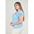 thumbnail image 2 of Blusa con detalle de estrella Roman Fashion /Tallas Extras, 1916 (Azul cielo) azul cielo 38, 2 of 6