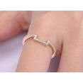 thumbnail image 4 of 0.50 Carat 10k Rose Gold Wedding Band with Moissanite Diamonds Anniversary Ring Curved Stretch Design Antique Style Band, 4 of 5